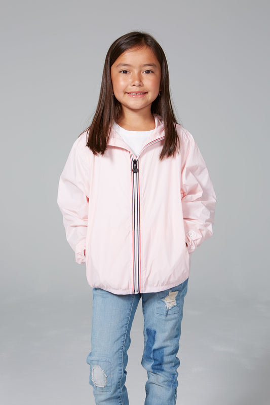 Kids Ballet Slipper Full Zip Packable Rain Jacket and Windbreaker