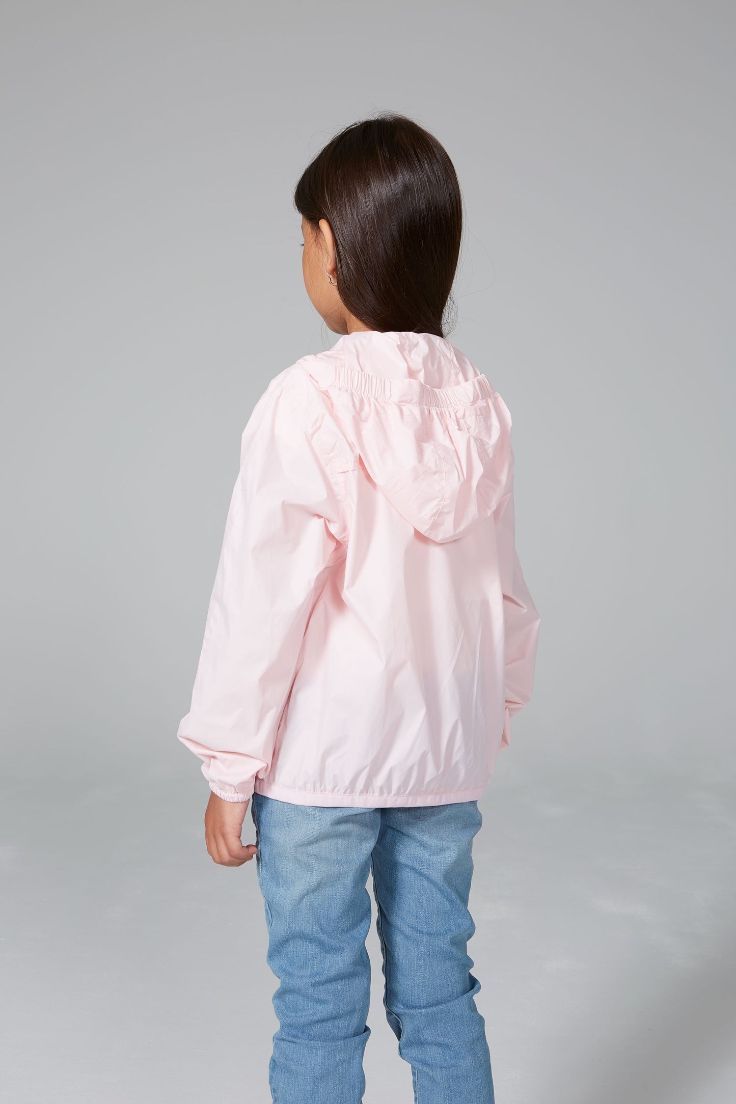 Kids Ballet Slipper Full Zip Packable Rain Jacket and Windbreaker