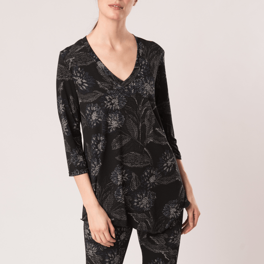Angled top with 3/4 sleeve Venice Print