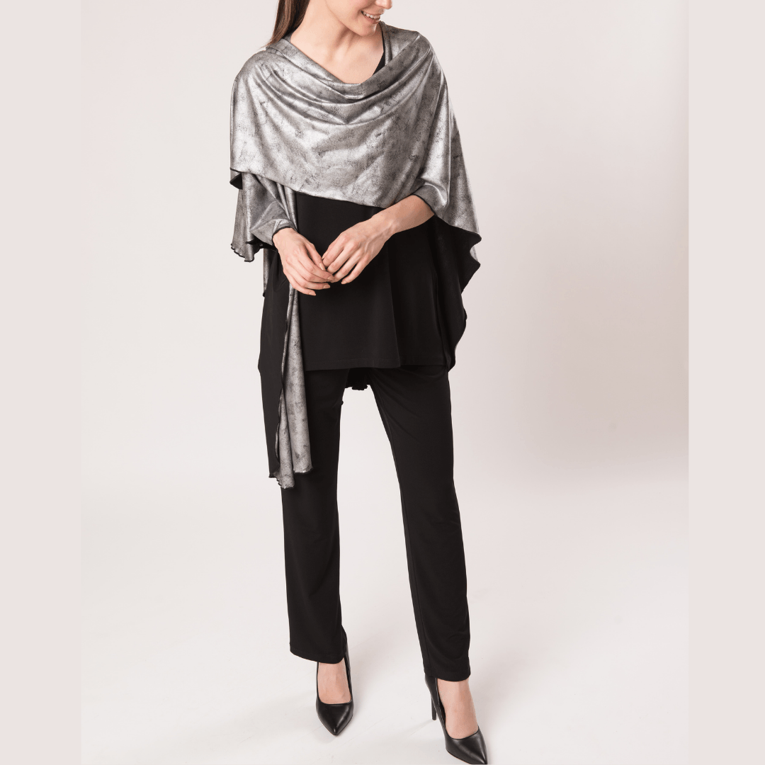 Shawl Platinum - Faux Liquid Leather