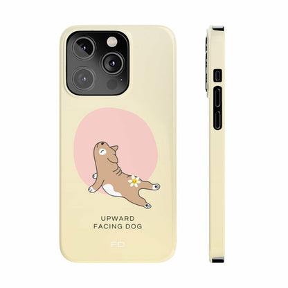 Upward Facing Dog Yoga Theme Slim Case for iPhone 14 Series