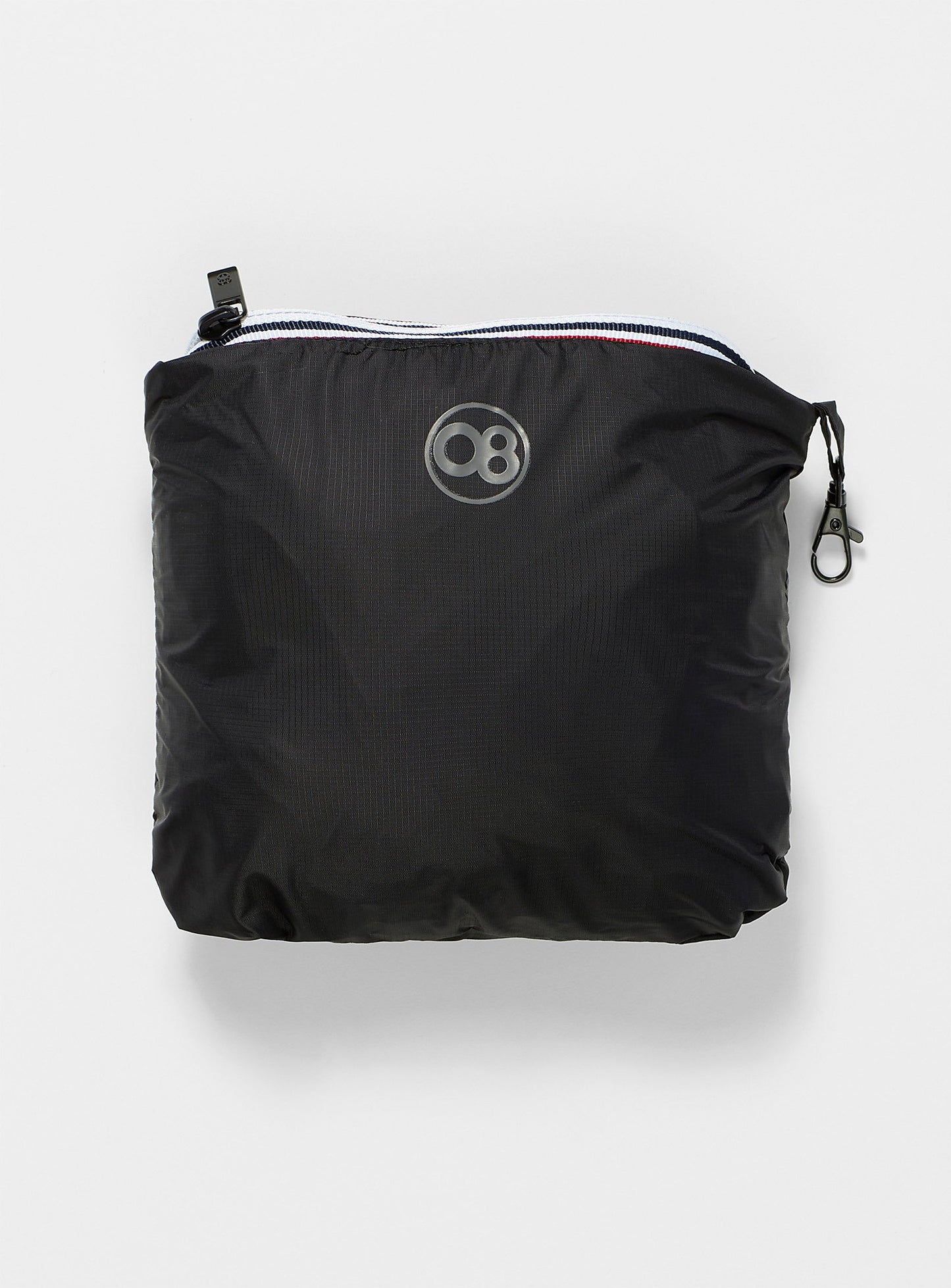 Kids black camo full zip packable rain jacket and windbreaker
