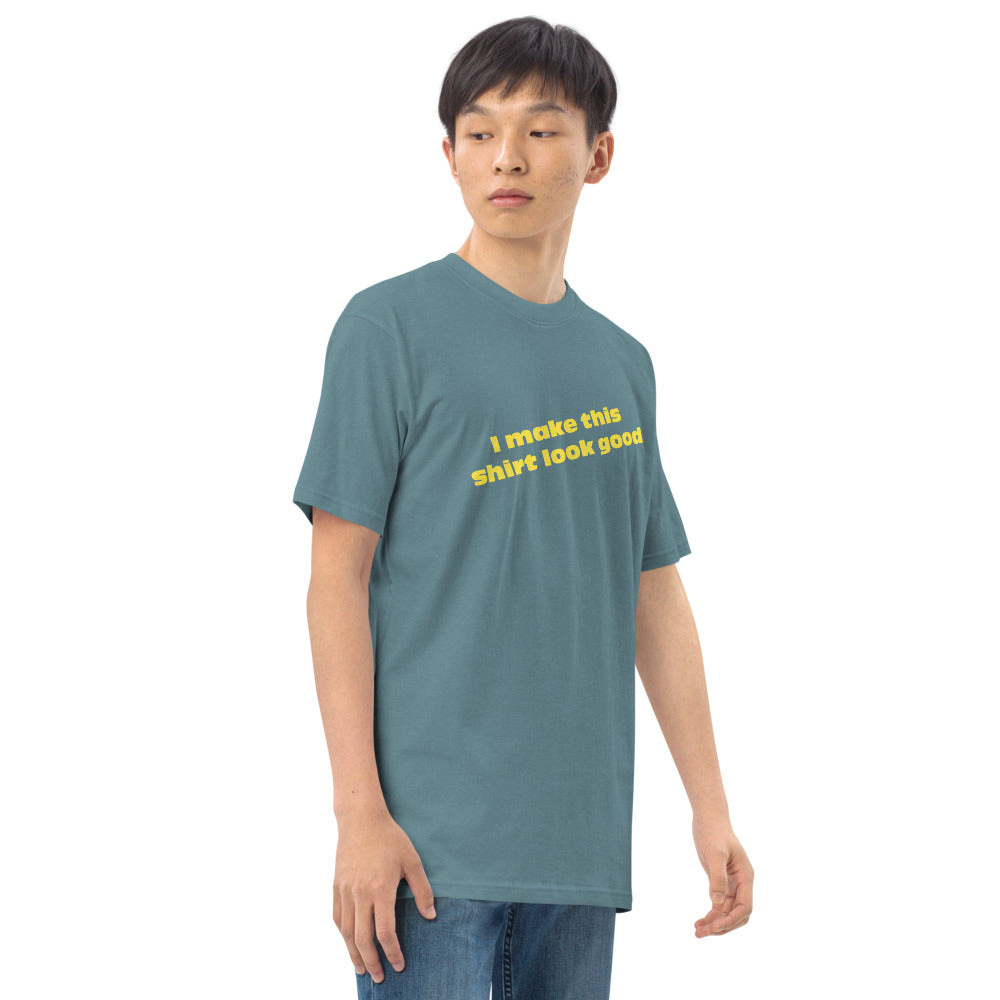 LennyBoop 的“我让这件衬衫看起来不错”男士高级重量级 T 恤