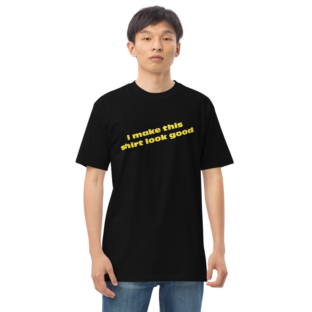 LennyBoop 的“我让这件衬衫看起来不错”男士高级重量级 T 恤