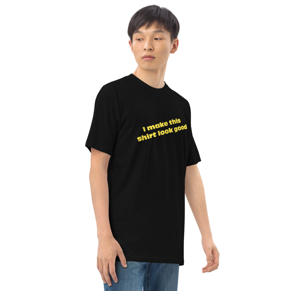 LennyBoop 的“我让这件衬衫看起来不错”男士高级重量级 T 恤