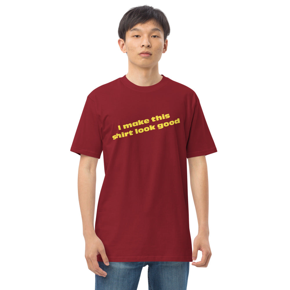 LennyBoop 的“我让这件衬衫看起来不错”男士高级重量级 T 恤