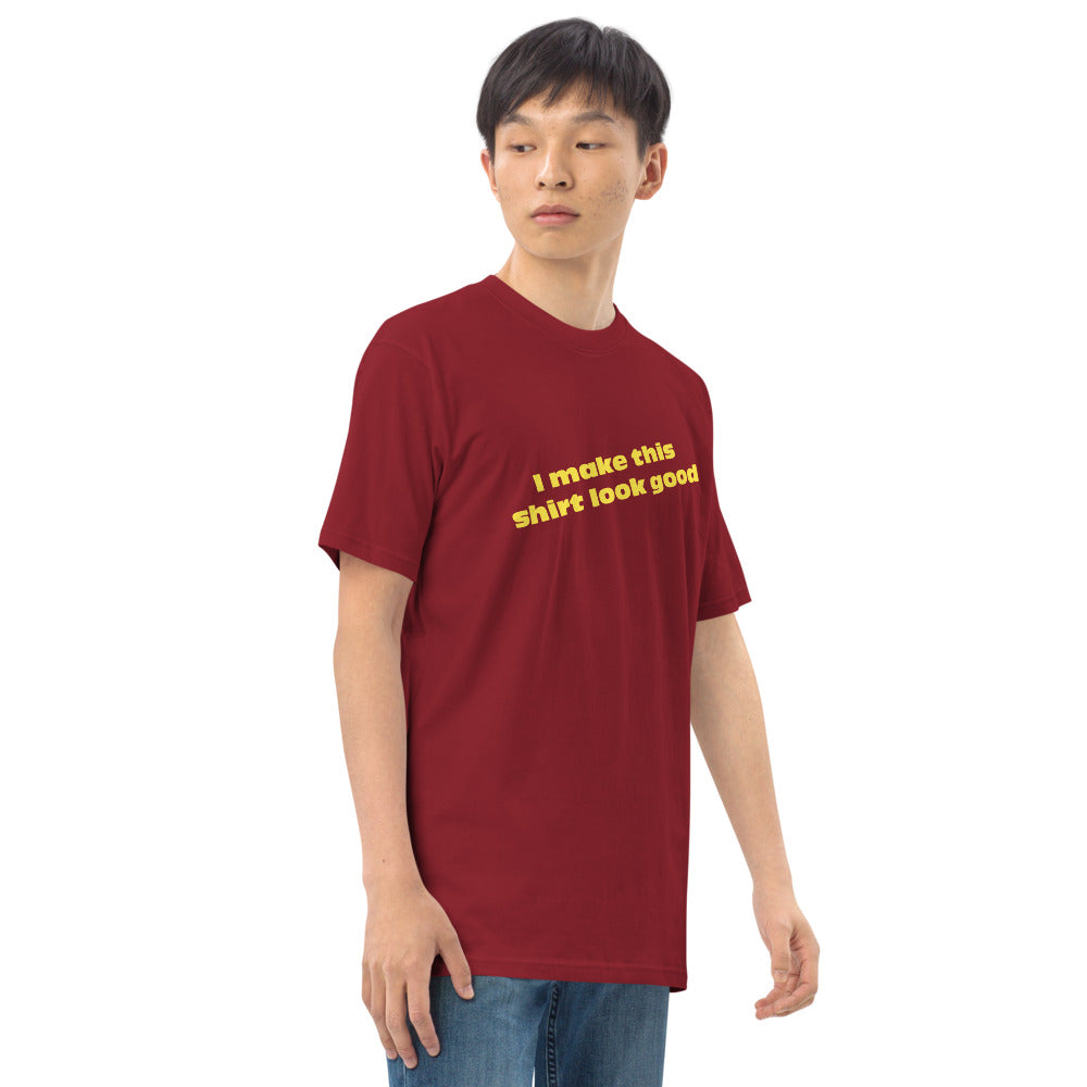 LennyBoop 的“我让这件衬衫看起来不错”男士高级重量级 T 恤