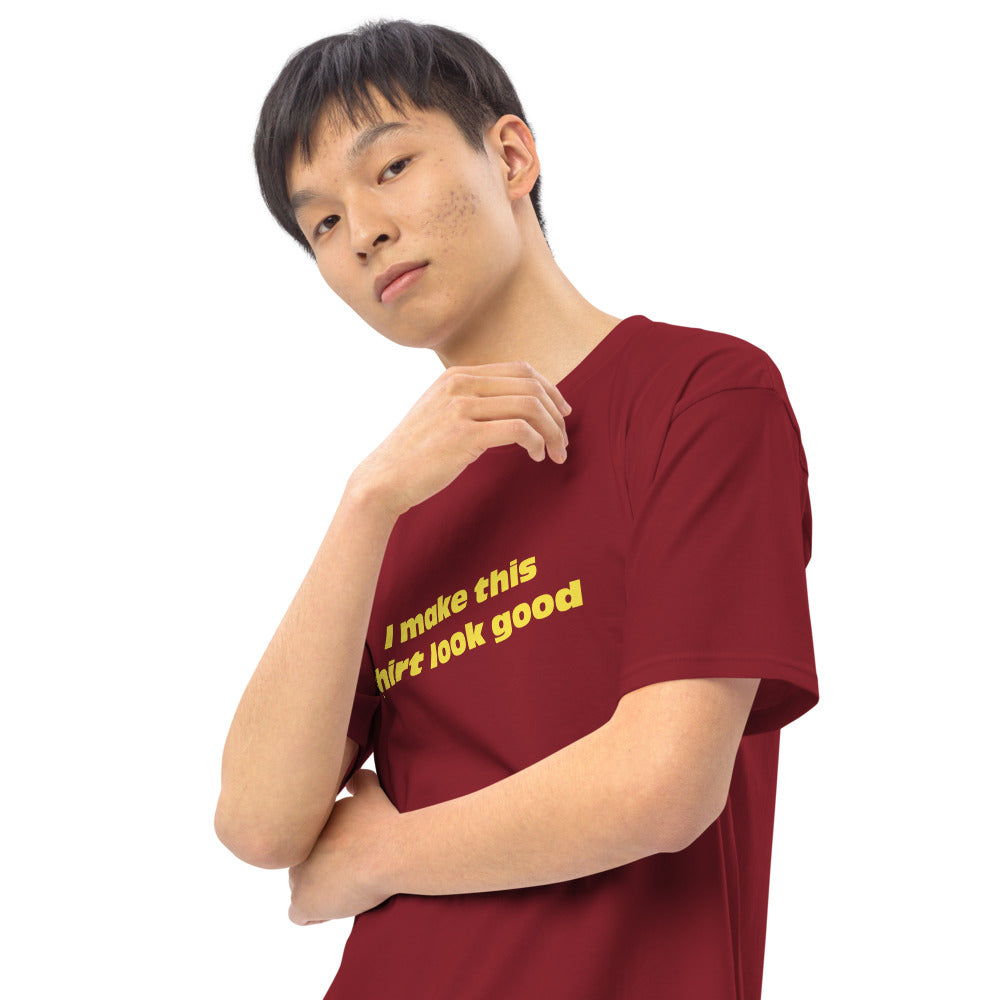 LennyBoop 的“我让这件衬衫看起来不错”男士高级重量级 T 恤