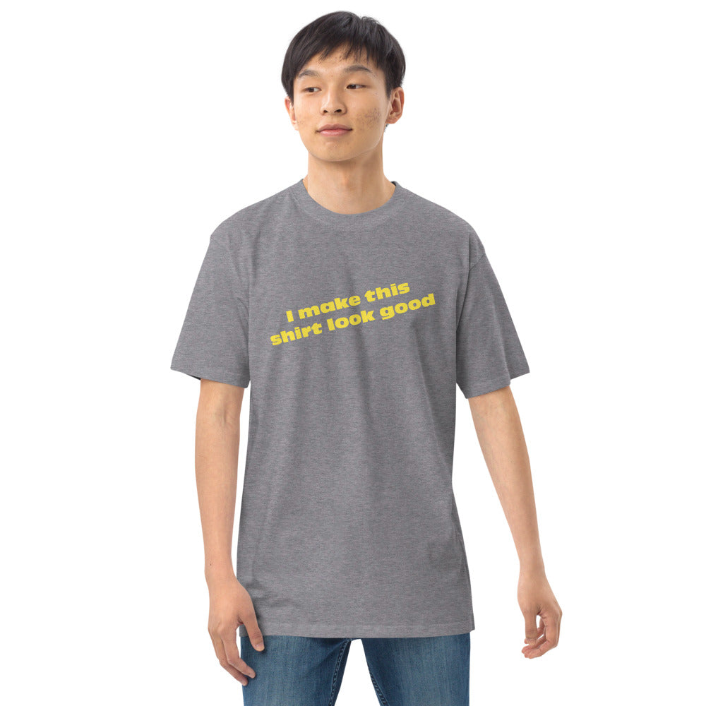 LennyBoop 的“我让这件衬衫看起来不错”男士高级重量级 T 恤