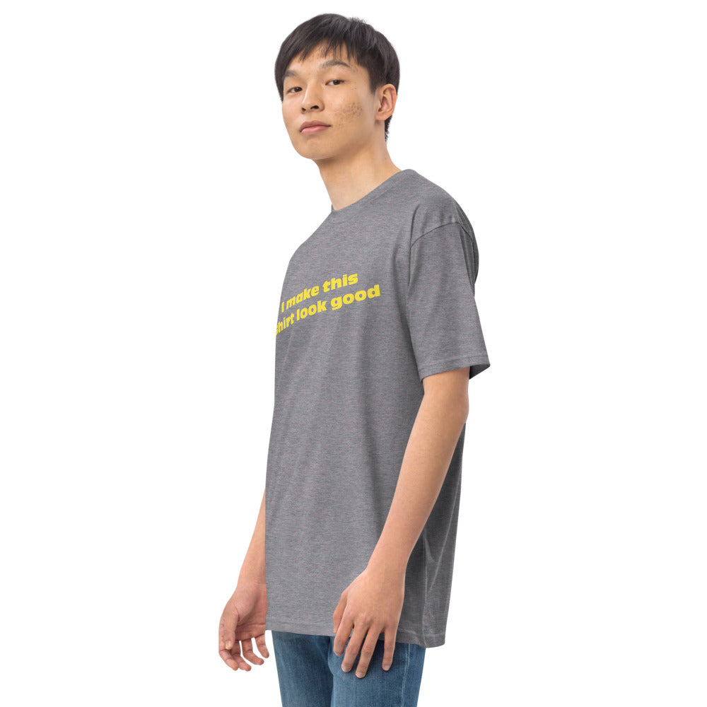 LennyBoop 的“我让这件衬衫看起来不错”男士高级重量级 T 恤