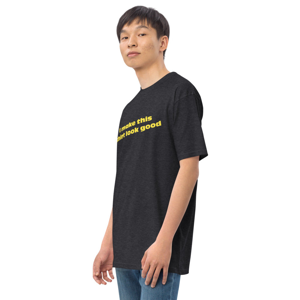 LennyBoop 的“我让这件衬衫看起来不错”男士高级重量级 T 恤