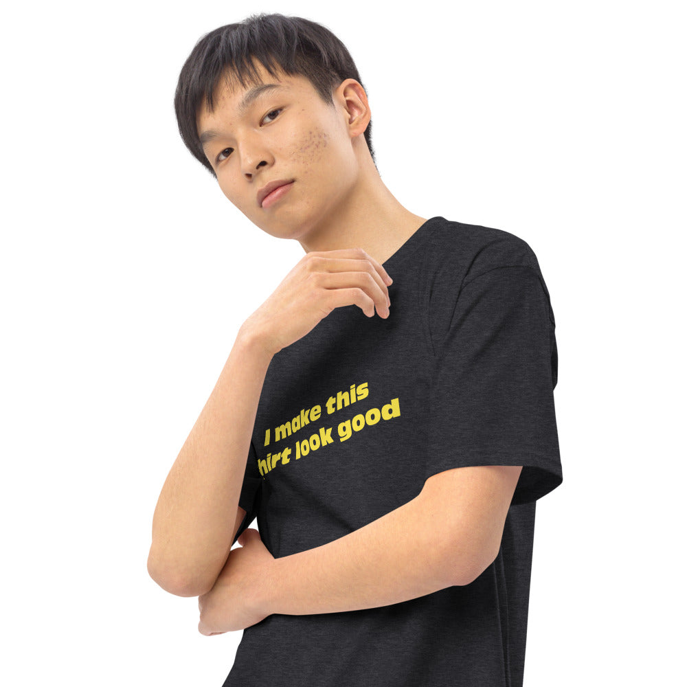 LennyBoop 的“我让这件衬衫看起来不错”男士高级重量级 T 恤