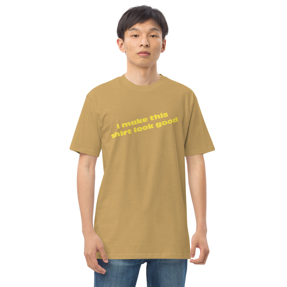 LennyBoop 的“我让这件衬衫看起来不错”男士高级重量级 T 恤