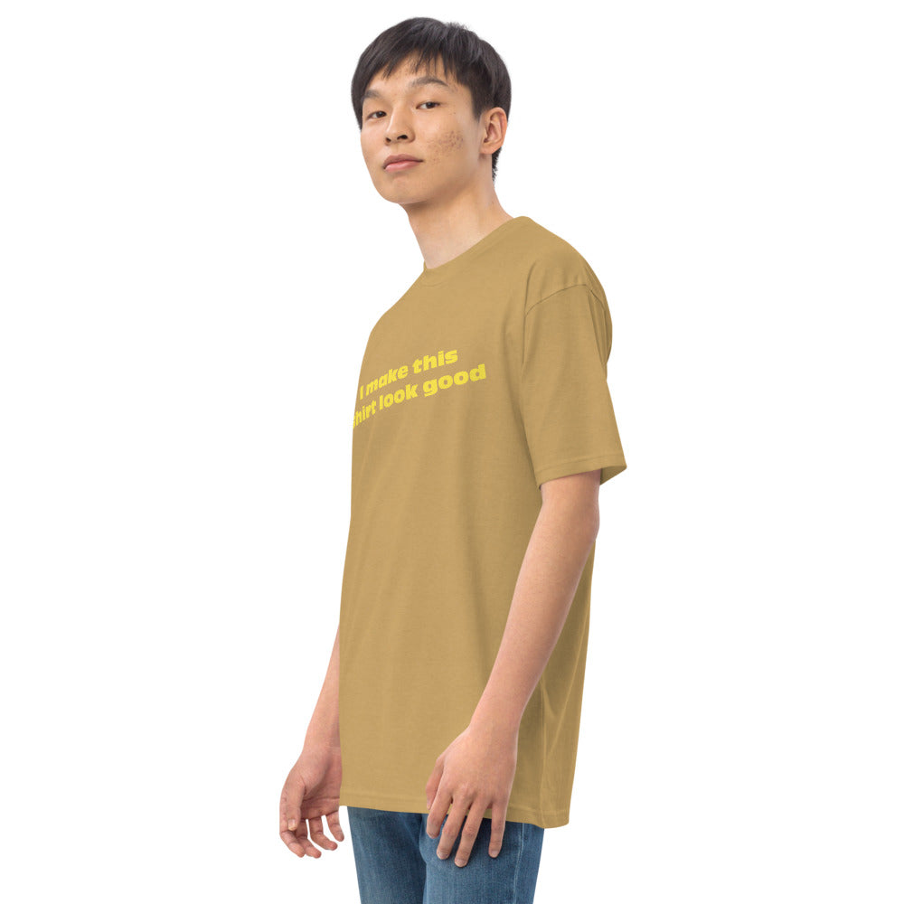 LennyBoop 的“我让这件衬衫看起来不错”男士高级重量级 T 恤