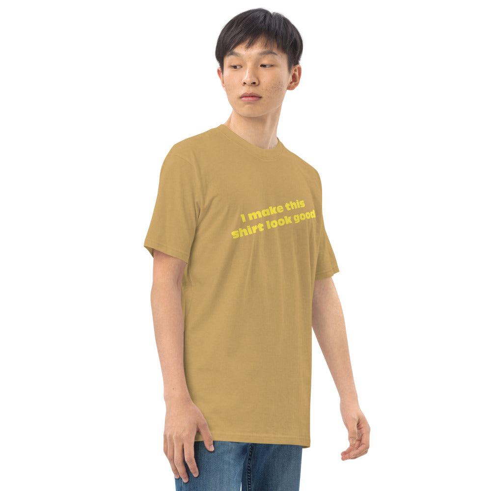 LennyBoop 的“我让这件衬衫看起来不错”男士高级重量级 T 恤