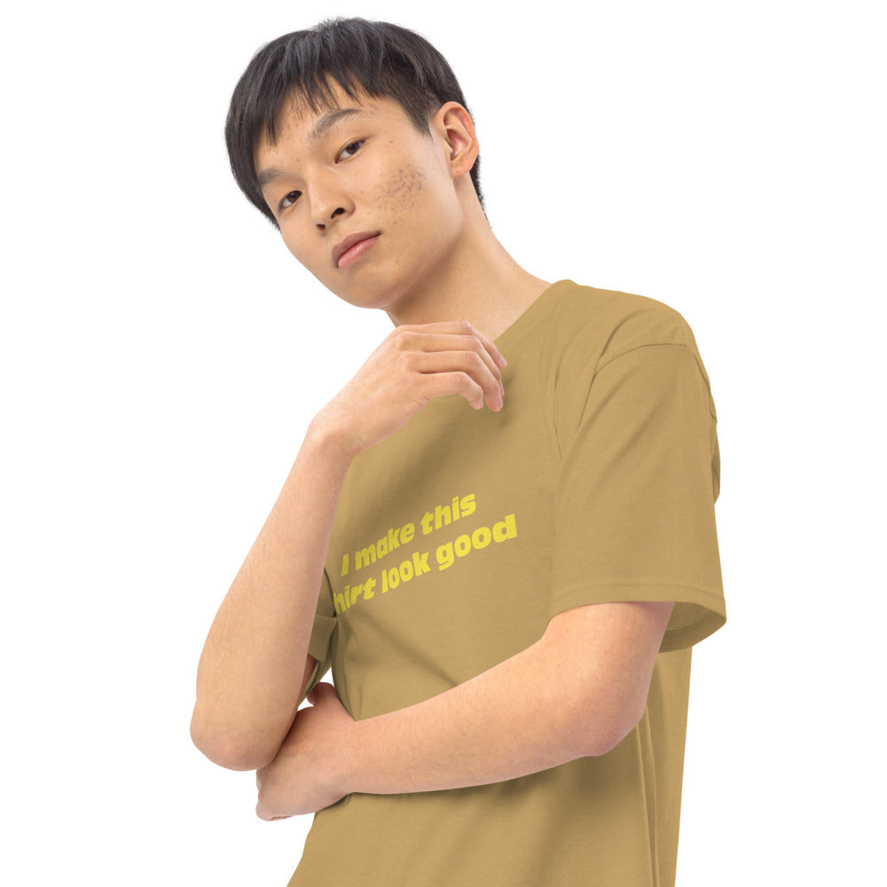LennyBoop 的“我让这件衬衫看起来不错”男士高级重量级 T 恤