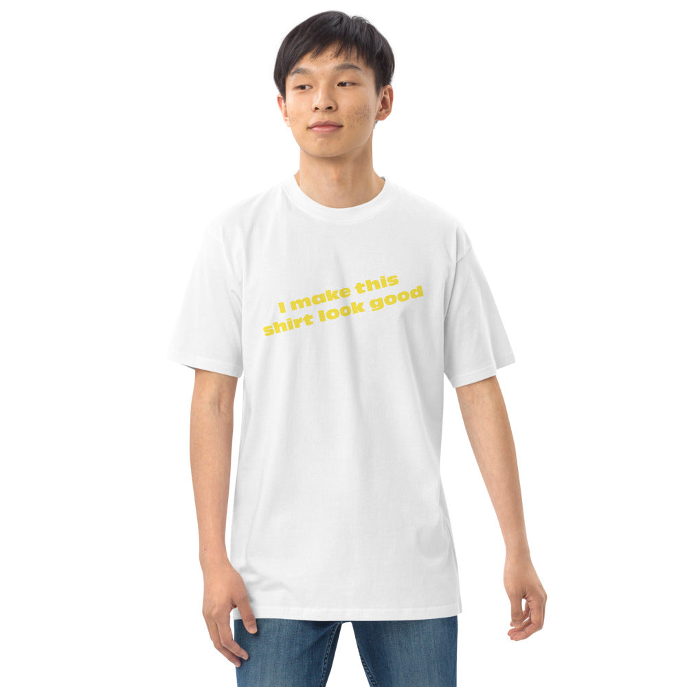 LennyBoop 的“我让这件衬衫看起来不错”男士高级重量级 T 恤