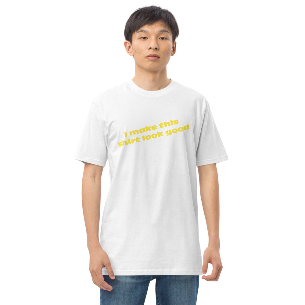 LennyBoop 的“我让这件衬衫看起来不错”男士高级重量级 T 恤