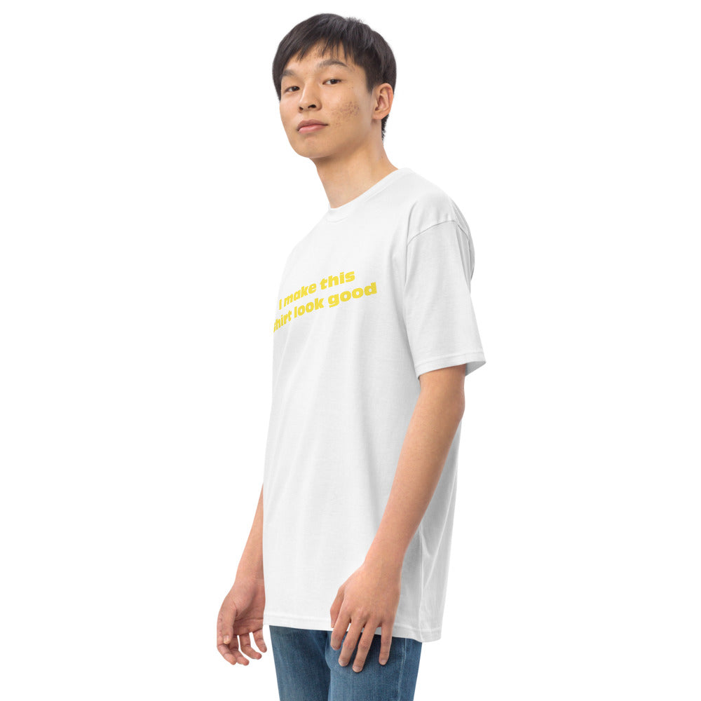 LennyBoop 的“我让这件衬衫看起来不错”男士高级重量级 T 恤