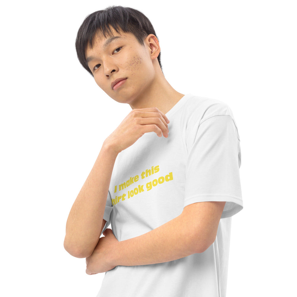 LennyBoop 的“我让这件衬衫看起来不错”男士高级重量级 T 恤