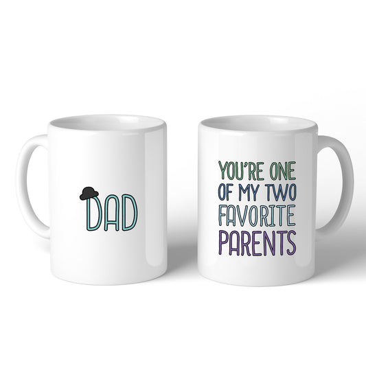 Two Favorite Parents Coffee Mug For Fathers Day