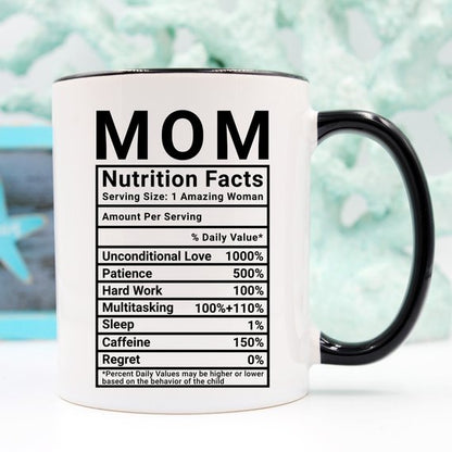 Mother's Day Coffee Mug - Mom Nutrition Facts -