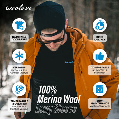 Men's Merino Wool Long Sleeve Crew Neck — Midweight
