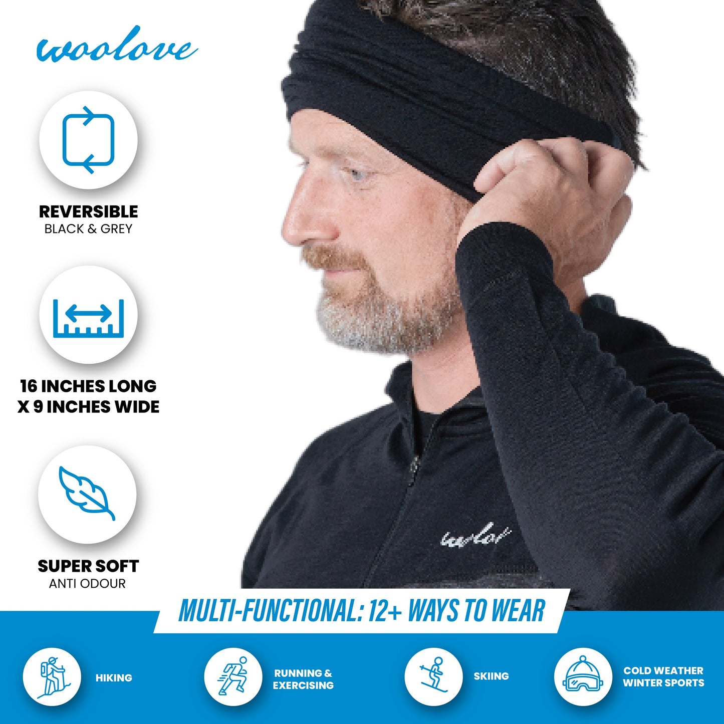 Merino Wool Neck Gaiter — Reversible, Unisex
