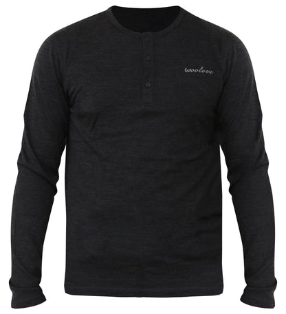 Men's Merino Wool Long Sleeve Henley — Midweight