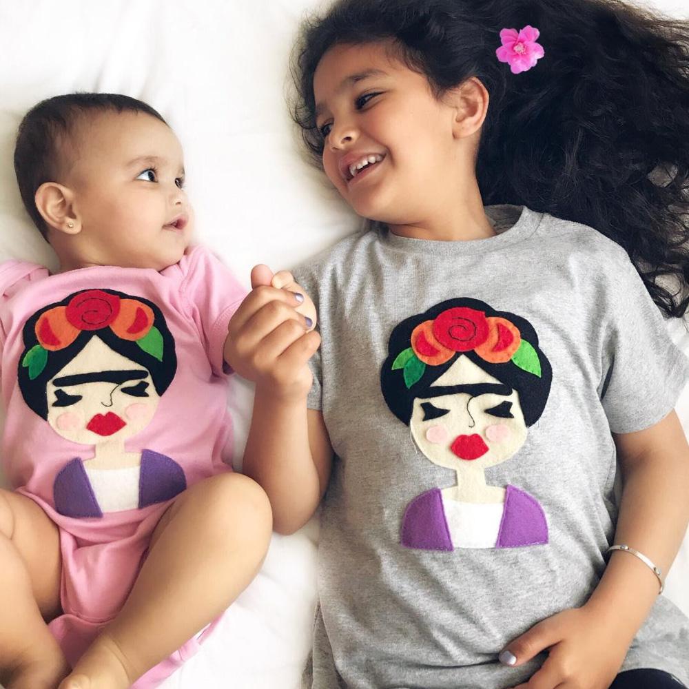 Frida - Kids Shirt - Pink and Gray