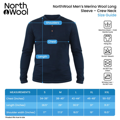 NorthWool Men's Merino Blend Henley — Heavyweight