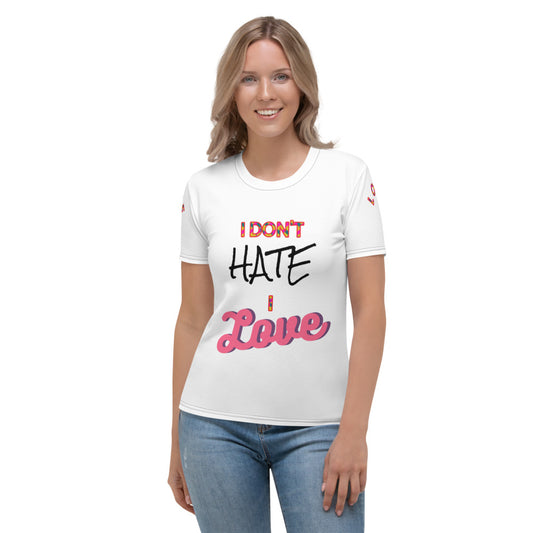 LennyBoop 的“我不恨，我爱”女士 T 恤